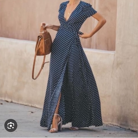 Babaton Lexia polka-dot wrap dress. - Picture 2 of 6